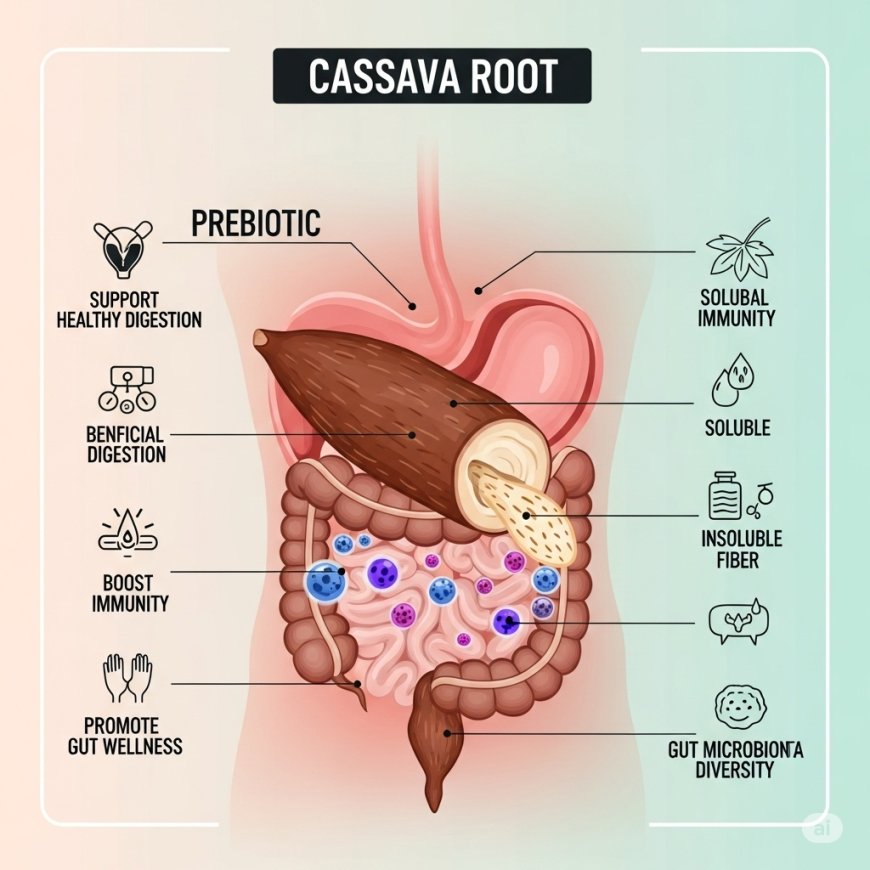 कसावा: पाचन स्वास्थ्य के लिए एक प्राकृतिक सहारा (The Benefits of Cassava for Gut Health )