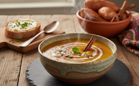 क्रीमी रोस्टेड स्वीट पोटैटो और दालचीनी सूप कैसे बनाएं (How to Make a Creamy Roasted Sweet Potato and Cinnamon Soup)