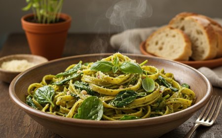 वेगन पेस्टो पास्ता विद स्पिनच कैसे बनाएं (How to Make a Vegan Pesto Pasta with Spinach)