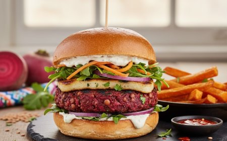 स्पाइसी लेंटिल और बीट बर्गर कैसे बनाएं  (How to Make a Spicy Lentil and Beet Burger)