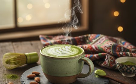 माचा आलमंड लाटे कैसे बनाएं  (How to Make a Matcha Almond Latte)