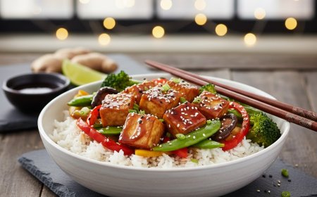 टोफू और वेजिटेबल टेरियाकी बाउल कैसे बनाएं (How to Make a Tofu and Vegetable Teriyaki Bowl)