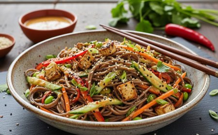 स्पाइसी सेसमे सोबा नूडल सलाद कैसे बनाएं  (How to Make a Spicy Sesame Soba Noodle Salad)