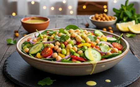 चना और एडामेमे पावर सलाद कैसे बनाएं (How to Make a Chickpea and Edamame Power Salad)