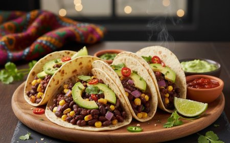 वेगन ब्लैक बीन्स और एवोकाडो टैकोस कैसे बनाएं (How to Make a Vegan Tacos with Black Beans and Avocado)