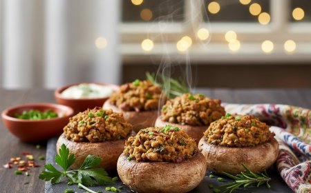 वेगन हर्ब स्टफ्ड मशरूम कैसे बनाएं (How to Make a Vegan Stuffed Mushroom with Herbs)