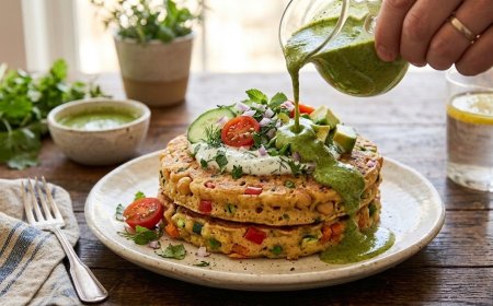 सेवरी चना पैनकेक विद वेजिटेबल्स कैसे बनाएं (How to Make a Savory Chickpea Pancake with Veggies)
