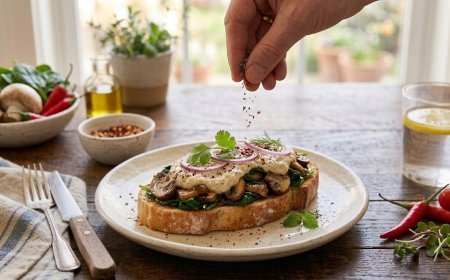 वेगन मशरूम और पालक सैंडविच कैसे बनाएं (How to Make a Vegan Mushroom and Spinach Sandwich)