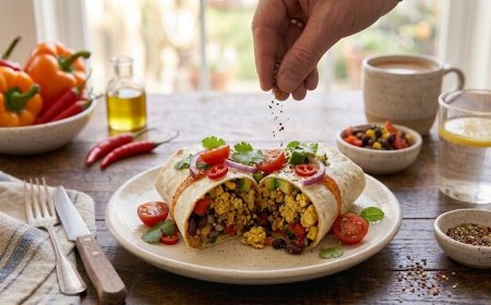 स्क्रैम्बल्ड टोफू के साथ वेगन ब्रेकफास्ट बुरिटो कैसे बनाएं (How to Make a Vegan Breakfast Burrito with Scrambled Tofu)