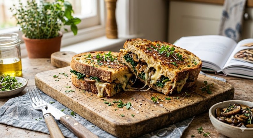 मशरूम और केल टोस्टी कैसे बनाएं (How to Make a Mushroom and Kale Toastie)