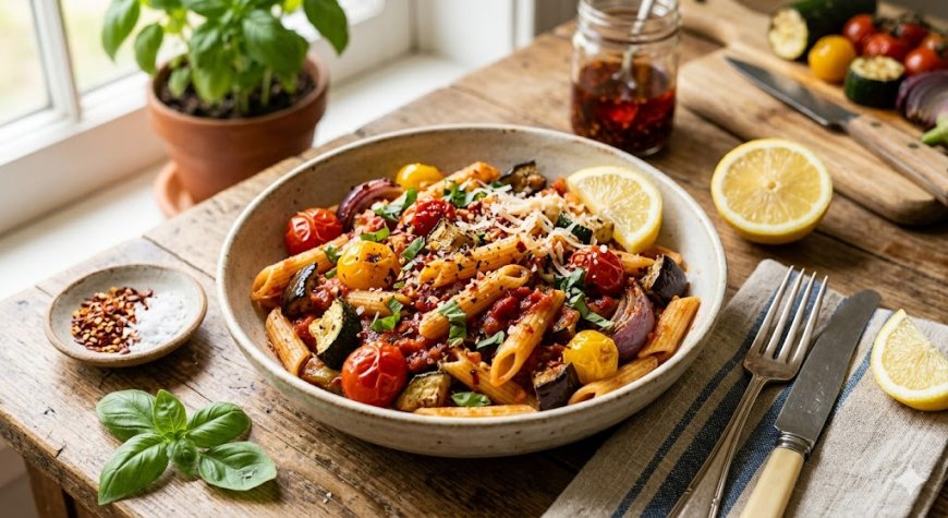 मसालेदार अर्राबियाता पेने रोस्टेड वेजीज़ के साथ कैसे बनाएं (How to Make a Spicy Arrabbiata Penne with Roasted Veggies)