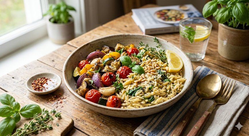 रोस्टेड वेजी और गार्लिक ऑरजो कैसे बनाएं (How to Make a Roasted Veggie and Garlic Orzo)