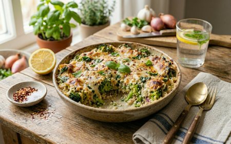 क्रीमी ब्रोकली और क्विनोआ बेक कैसे बनाएं (How to Make a Creamy Broccoli and Quinoa Bake)