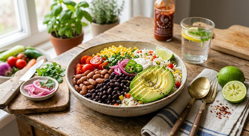 मैक्सिकन राइस बाउल बीन्स और एवोकाडो के साथ कैसे बनाएं (How to Make a Mexican Rice Bowl with Beans and Avocado)