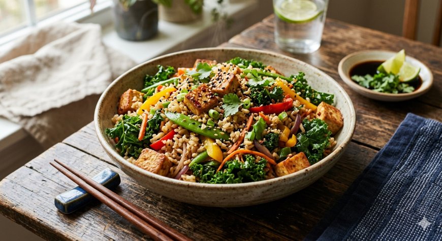 ब्राउन राइस और केल स्टिर फ्राय कैसे बनाएं (How to Make a Brown Rice and Kale Stir Fry)