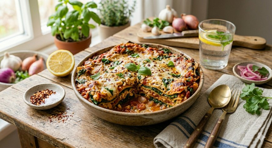 वेगन पालक और टोफू लज़ान्या कैसे बनाएं (How to Make a Vegan Spinach and Tofu Lasagna)